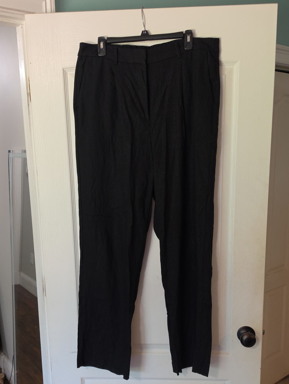 Old Navy Black Women's Wide Peg Linen Pants